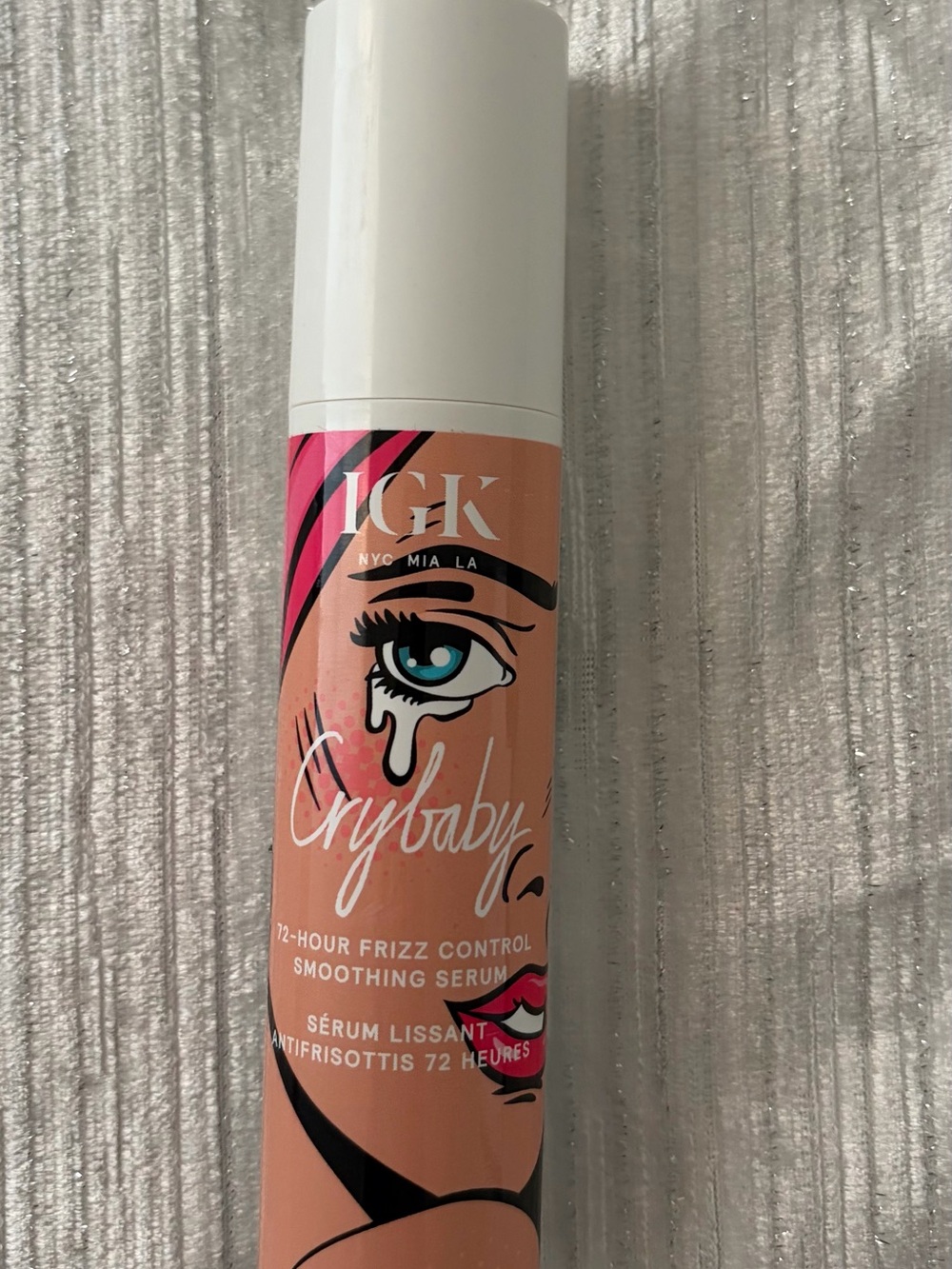 IGK Crybaby 72-Hour Frizz Control Smoothing Serum - Peach/Pink
